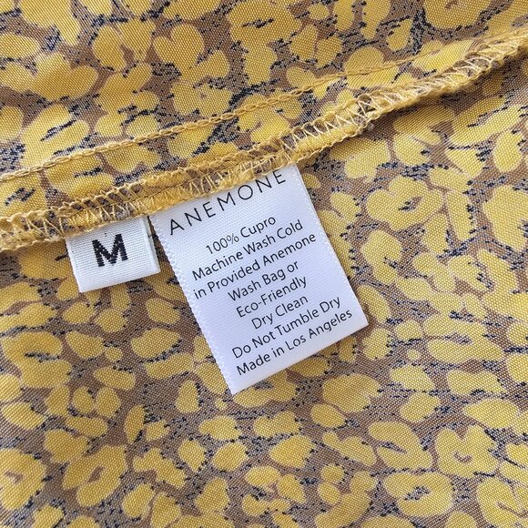 Anemone The KM Tie Leopard Print Cupro Mini Dress, M, Yellow - Picture 9 of 11